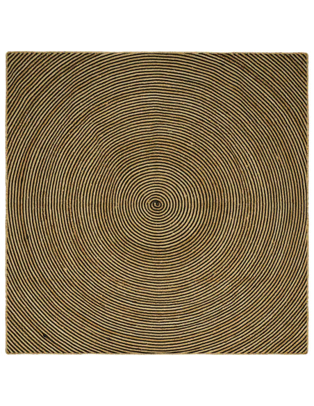 Tappeto Naturale e Nero 200 x 200 cm Juta