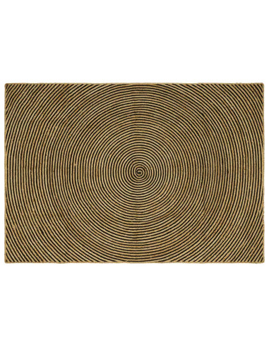 Tappeto Naturale e Nero 240 x 340 cm Juta