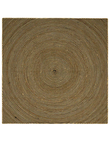 Tappeto Naturale e Nero 300 x 300 cm Juta