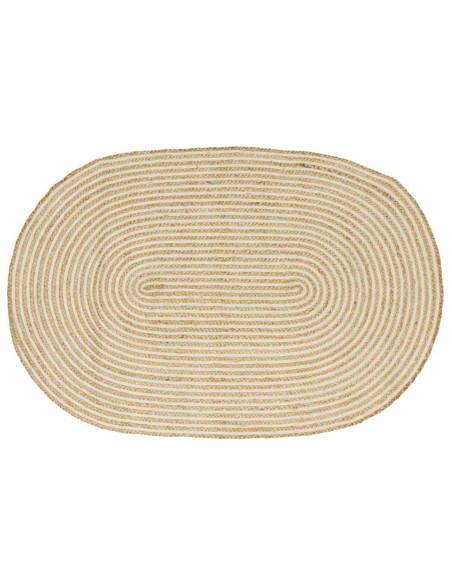Tappeto Naturale e Bianco 100 x 152 cm Juta