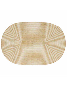 Tappeto Naturale e Bianco 122 x 183 cm Juta