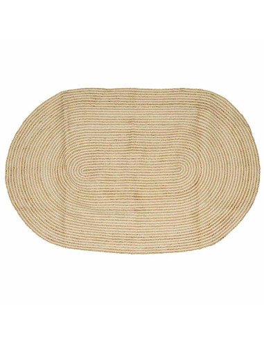 Tappeto Naturale e Bianco 152 x 245 cm Juta