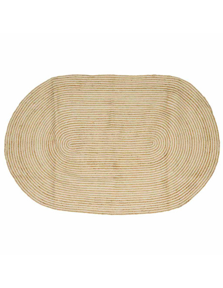 Tappeto Naturale e Bianco 205 x 305 cm Juta