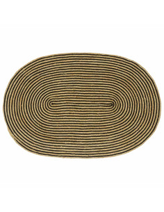Tappeto Naturale e Nero 100 x 152 cm Juta