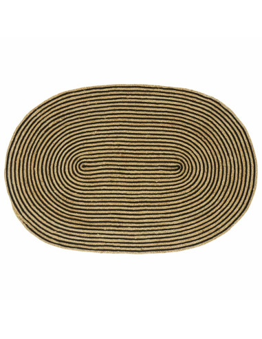 Tappeto Naturale e Nero 122 x 183 cm Juta