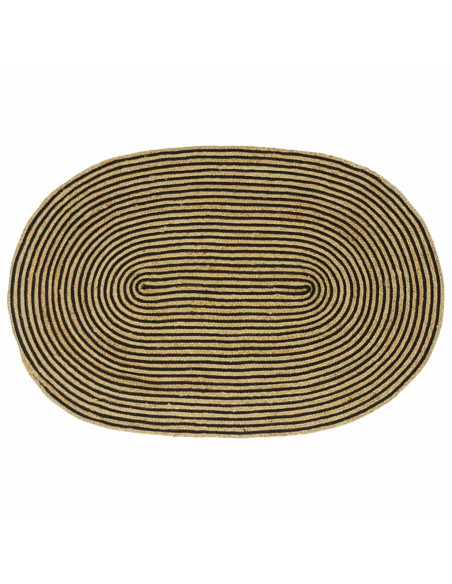 Tappeto Naturale e Nero 122 x 183 cm Juta