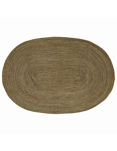 Tappeto Naturale e Nero 152 x 245 cm Juta