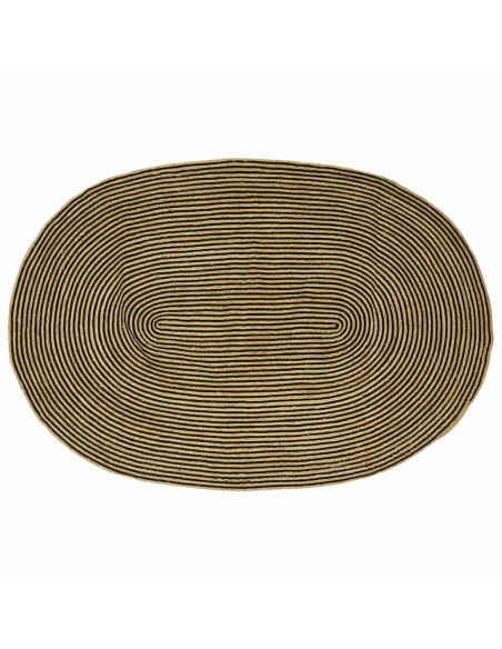 Tappeto Naturale e Nero 152 x 245 cm Juta