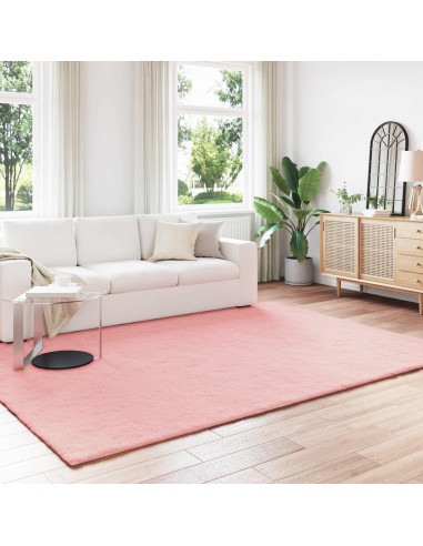 Tappeto in Pelliccia Sintetica di Coniglio Olite Rosa