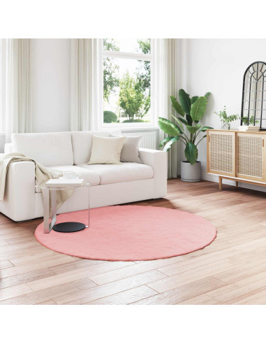 Tappeto in Pelliccia Sintetica di Coniglio Olite Rosa Ø 200 cm
