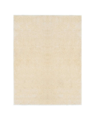 Tappeto Shaggy per Area Crema 120 x 160 cm Polietilene