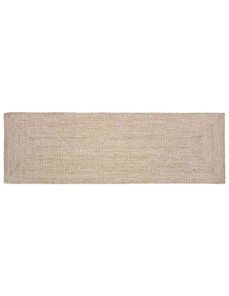 Tappeti per area Rettangolare Naturale e Bianco 60 x 250 cm