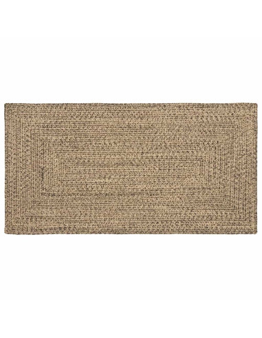 Tappeti per area Rettangolare Naturale e Nero 80 x 150 cm Juta