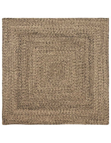 Tappeti per area Quadrato Naturale e Nero 120 x 120 cm Juta