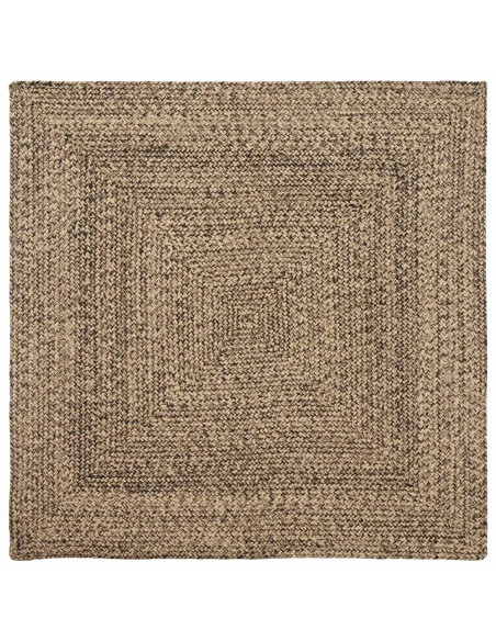Tappeti per area Quadrato Naturale e Nero 120 x 120 cm Juta