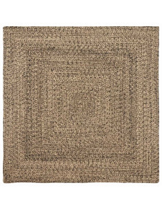 Tappeti per area Quadrato Naturale e Nero 160 x 160 cm Juta
