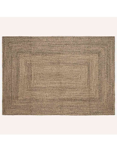 Tappeti per area Rettangolare Naturale e Nero 240 x 340 cm Juta