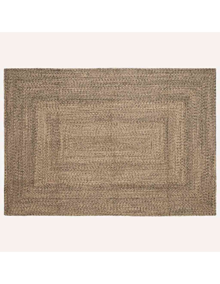 Tappeti per area Rettangolare Naturale e Nero 240 x 340 cm Juta