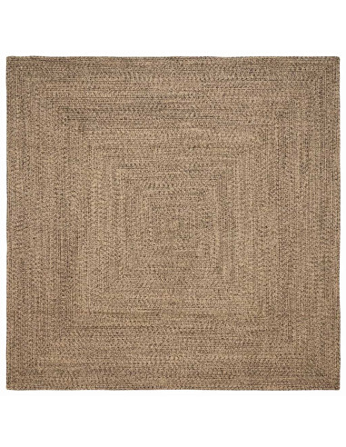 Tappeti per area Quadrato Naturale e Nero 300 x 300 cm Juta