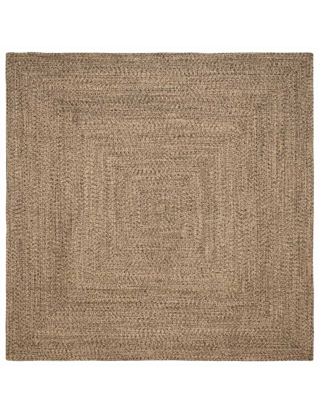 Tappeti per area Quadrato Naturale e Nero 300 x 300 cm Juta