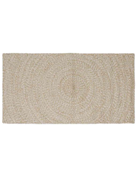 Tappeti per area Rettangolare Naturale e Bianco 60 x 110 cm