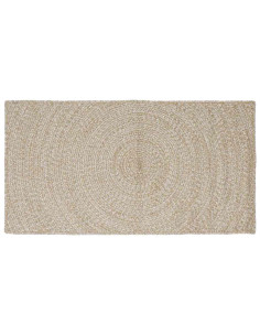 Tappeti per area Rettangolare Naturale e Bianco 80 x 150 cm