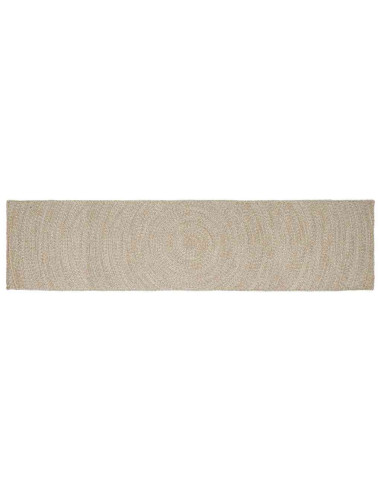 Tappeti per area Rettangolare Naturale e Bianco 80 x 400 cm