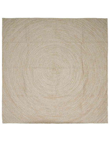 Tappeti per area Quadrato Naturale e Bianco 200 x 200 cm Juta