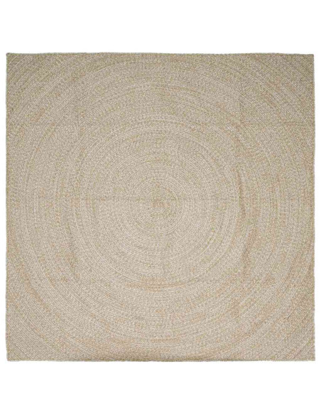 Tappeti per area Quadrato Naturale e Bianco 240 x 240 cm Juta