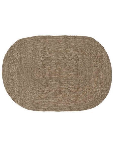 Tappeti per area Ovale Grigio 100 x 152 cm Juta
