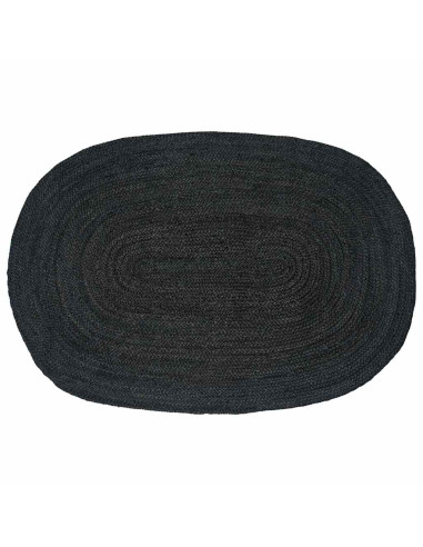 Tappeti per area Ovale Nero 100 x 152 cm Juta