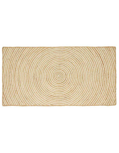Tappeto Naturale e Bianco 60 x 110 cm Juta