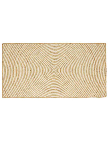 Tappeto Naturale e Bianco 60 x 110 cm Juta