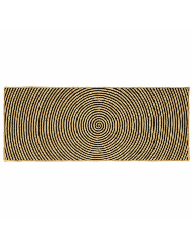 Tappeto Naturale e Nero 80 x 200 cm Juta
