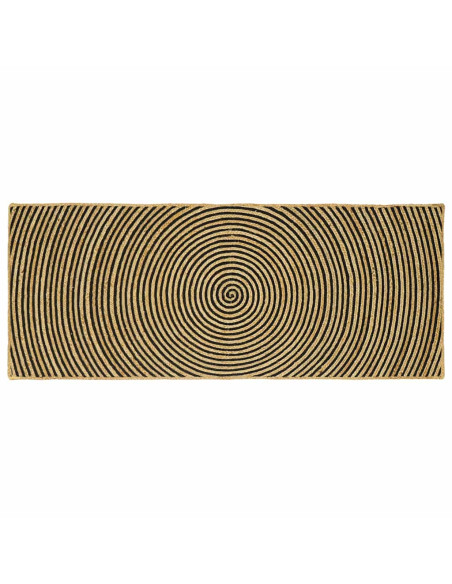 Tappeto Naturale e Nero 80 x 200 cm Juta