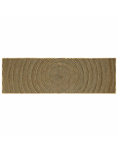 Tappeto Naturale e Nero 80 x 250 cm Juta