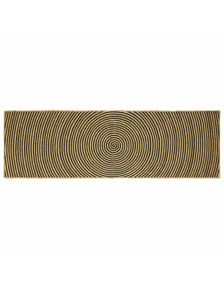 Tappeto Naturale e Nero 80 x 250 cm Juta