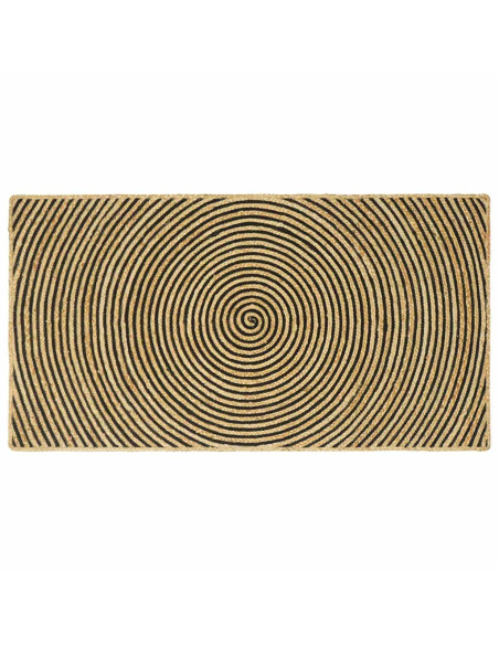 Tappeto Naturale e Nero 100 x 200 cm Juta