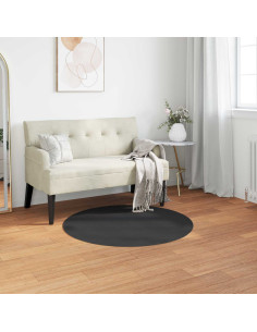 Tappeto in Pelliccia Sintetica di Coniglio Olite Nero Ø 120 cm