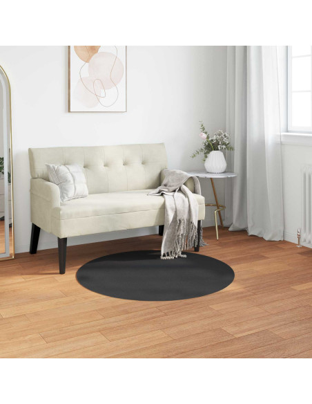 Tappeto in Pelliccia Sintetica di Coniglio Olite Nero Ø 120 cm