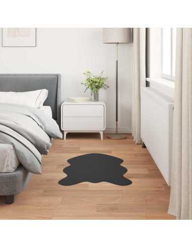 Tappeto in Pelliccia Sintetica di Coniglio Olite Nero