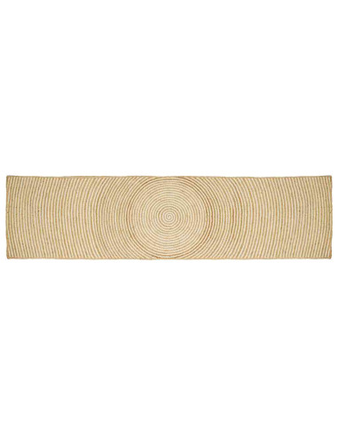 Tappeto Naturale e Bianco 60 x 400 cm Juta