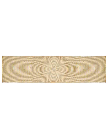 Tappeto Naturale e Bianco 60 x 400 cm Juta