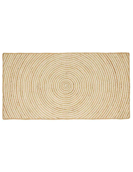 Tappeto Naturale e Bianco 80 x 150 cm Juta