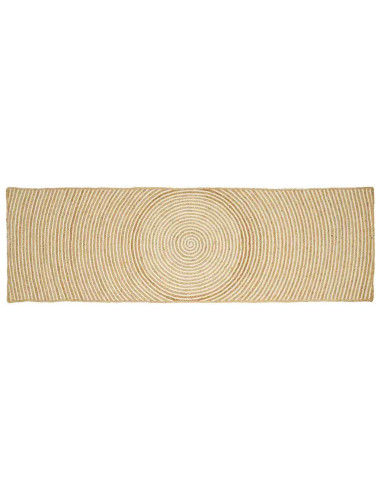 Tappeto Naturale e Bianco 80 x 200 cm Juta