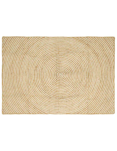 Tappeto Naturale e Bianco 120 x 170 cm Juta