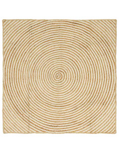 Tappeto Naturale e Bianco 160 x 160 cm Juta