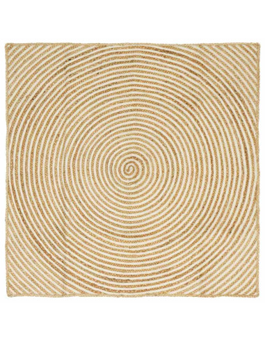 Tappeto Naturale e Bianco 160 x 160 cm Juta