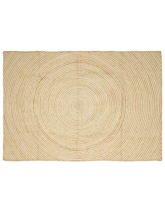 Tappeto Naturale e Bianco 160 x 230 cm Juta