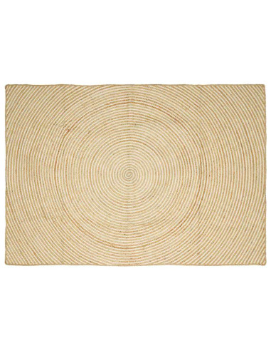 Tappeto Naturale e Bianco 160 x 230 cm Juta